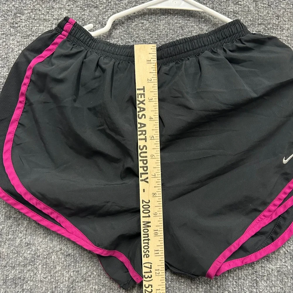 Nike Running Shorts Womens Size M Black Pink Dri-Fit Athletic Breathable Ripped